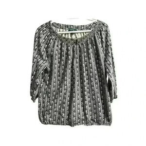 𝅺Ralph LAUREN Peasant Style‎ Blouse Blue-Green Size LP Large Petite